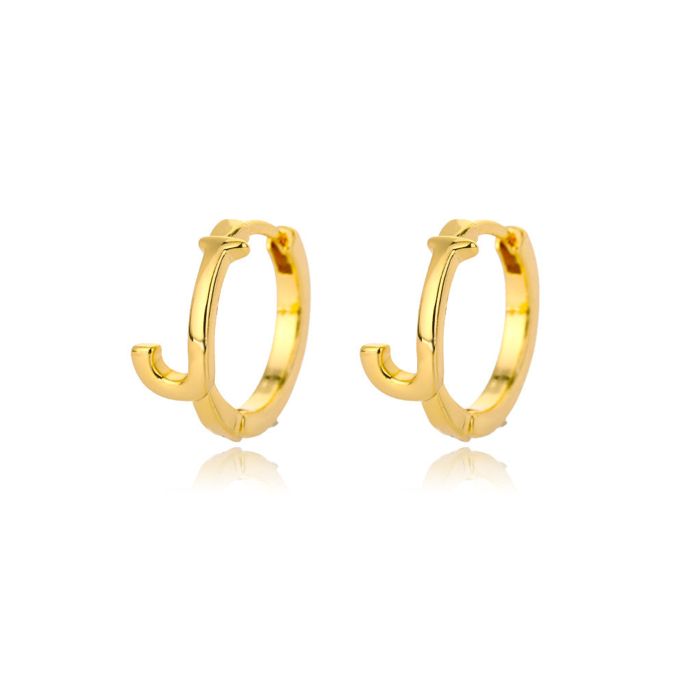 Women Stainless Steel Letter A-Z Piercing Earring Fashion Jewelry