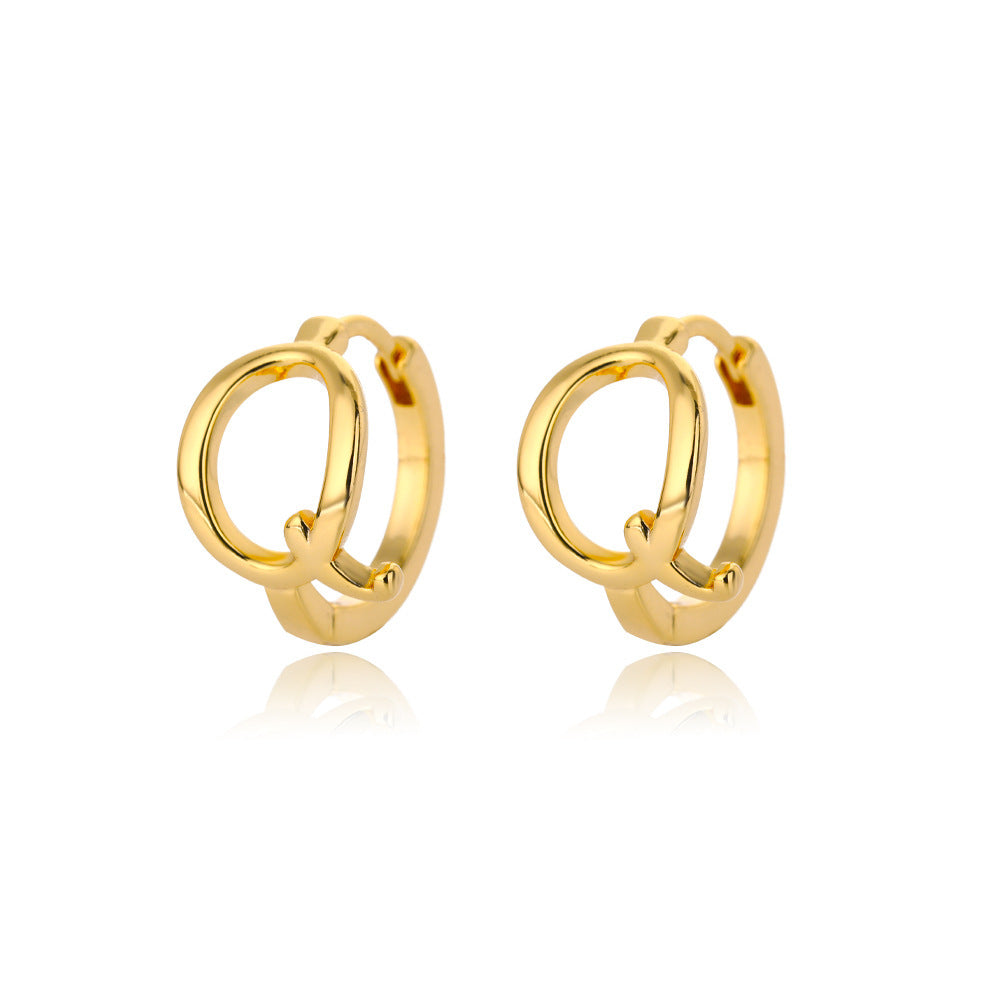 Women Stainless Steel Letter A-Z Piercing Earring Fashion Jewelry