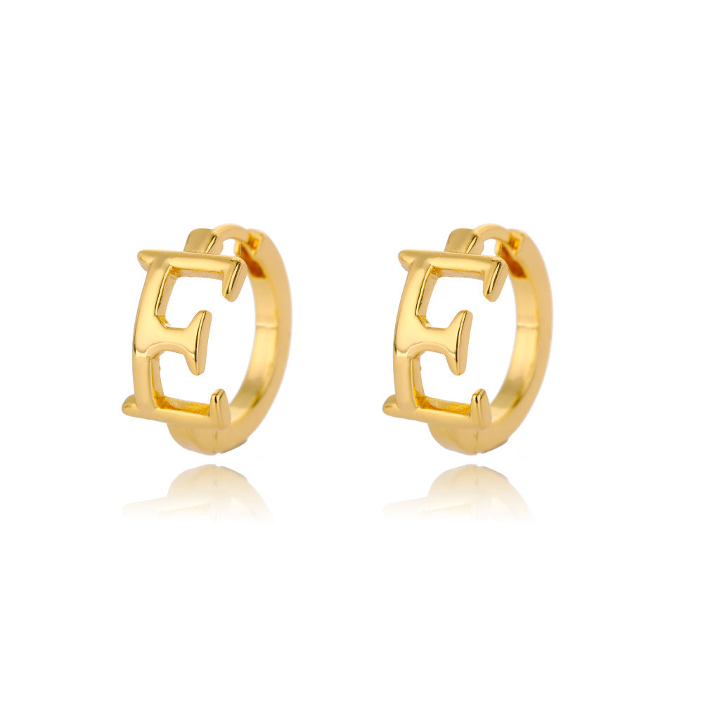 Women Stainless Steel Letter A-Z Piercing Earring Fashion Jewelry