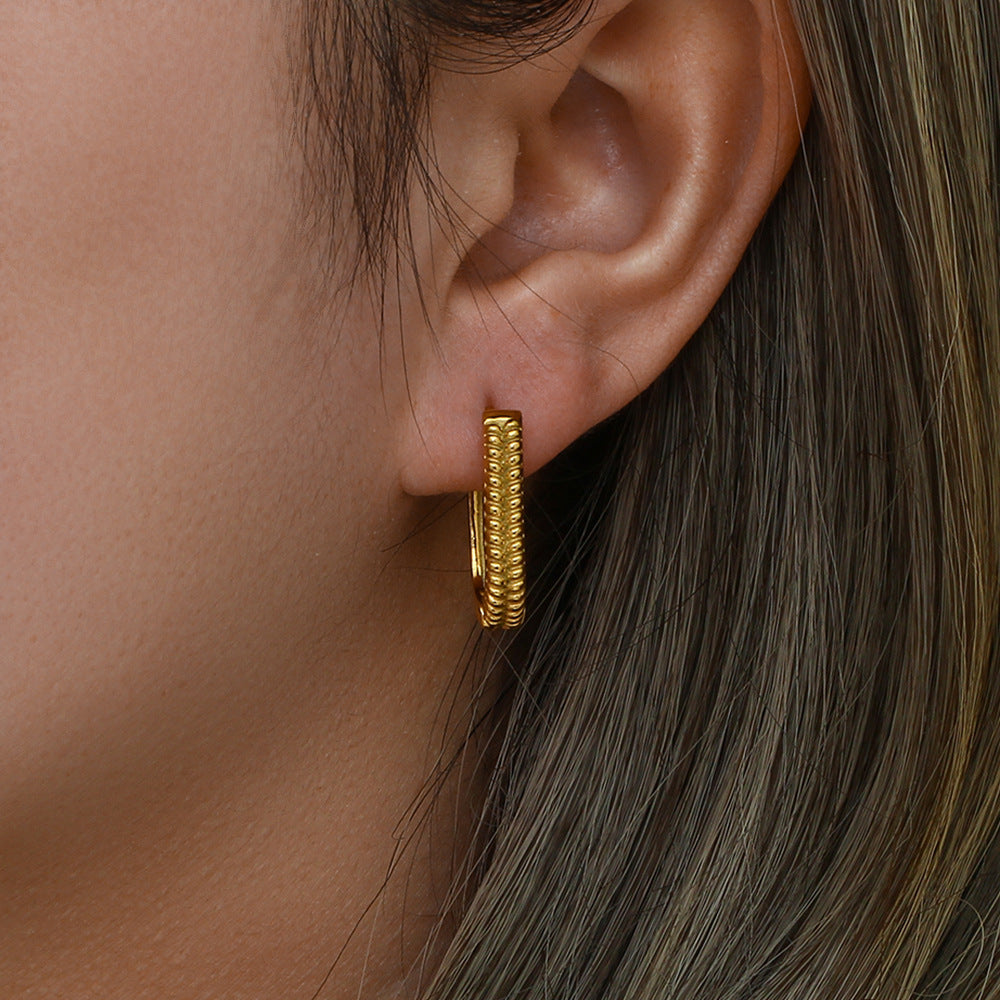 Ear Hoop Jewelry Women's Stainless Steel Rectangular Ear Clip