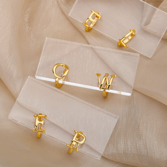 Women Stainless Steel Letter A-Z Piercing Earring Fashion Jewelry